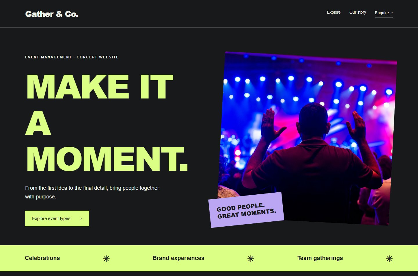 Desktop website preview of Gather & Co.