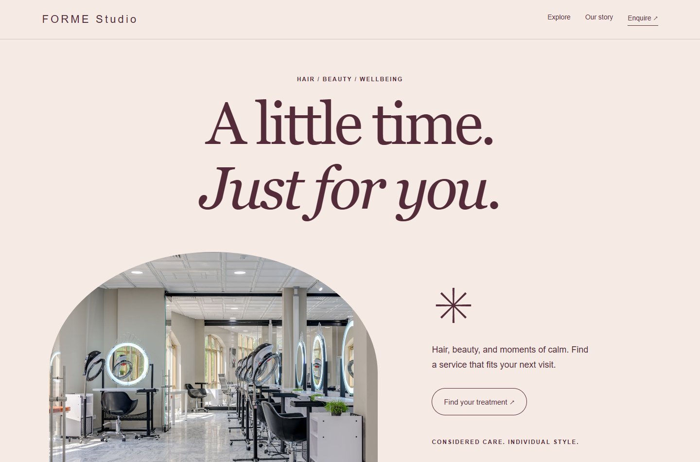 Desktop website preview of FORME Studio